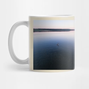 Bird's eye view of a grebe bird on Sajno lake Mug